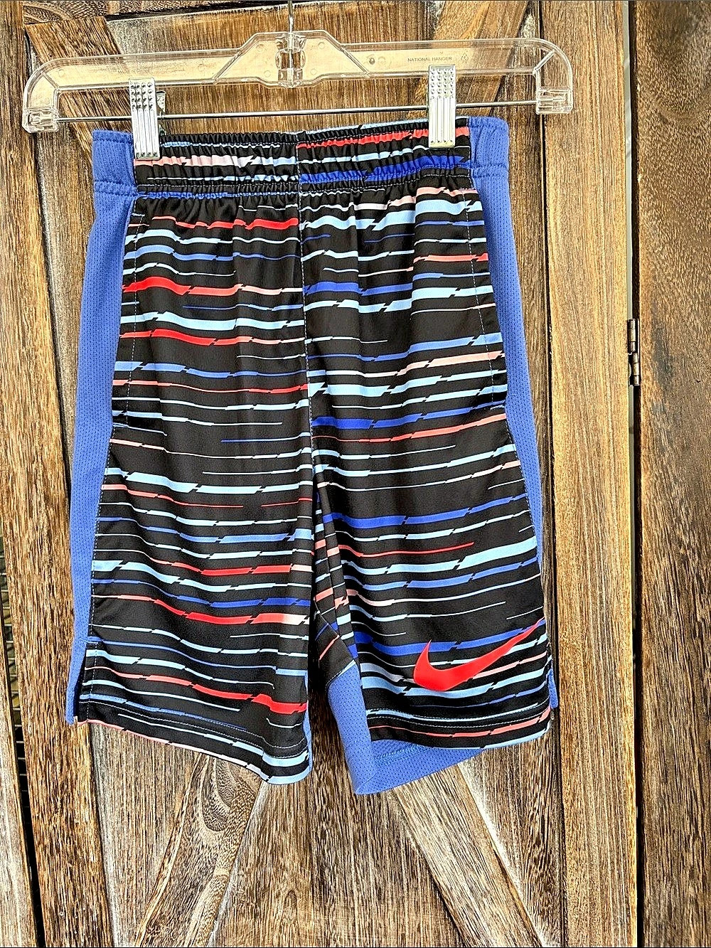 Nike Dri-FIT athletic shorts Striped Athletic Shorts in Black & Blue Boys Small